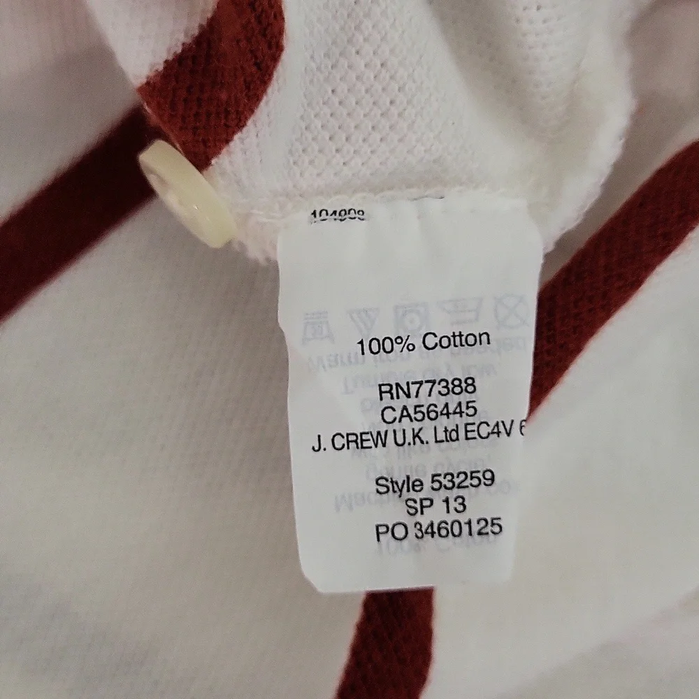 J Crew Mens Large Polo Striped Collar‎ Short Sleeve Cotton Preppy Classic